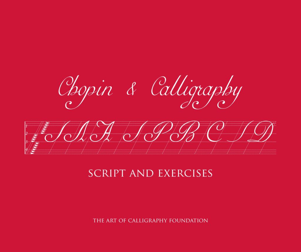 zeszyt do nauki kaligrafii z epoki chopina po angielsku, kaligrafia, której uczył się chopin