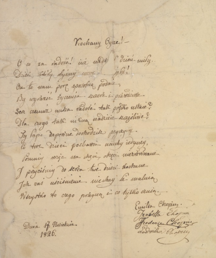 Laurka Fryderyka Chopina i jego sióstr dla ojca